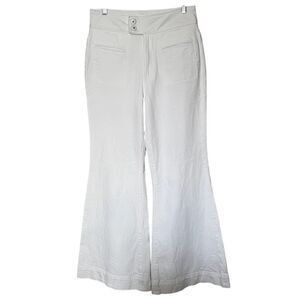 RYEGRASS Creamy/White Cotton-Blend High Waisted Patch Pocket Flare Jeans Size 6